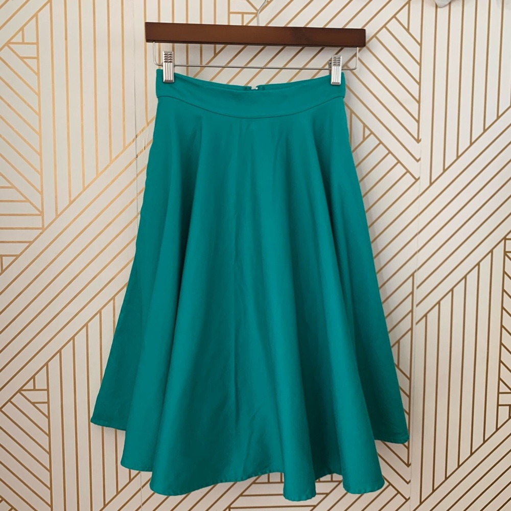 Bettie Page Cotton blend Full A line Circle Skirt Ellie Retro Vintage pockets 4